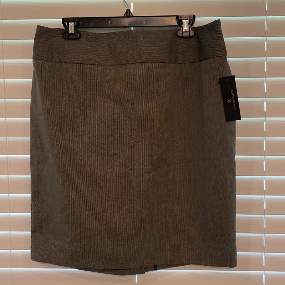 Worthington Black White Chain Lined Pencil Skirt [Size: 14]
